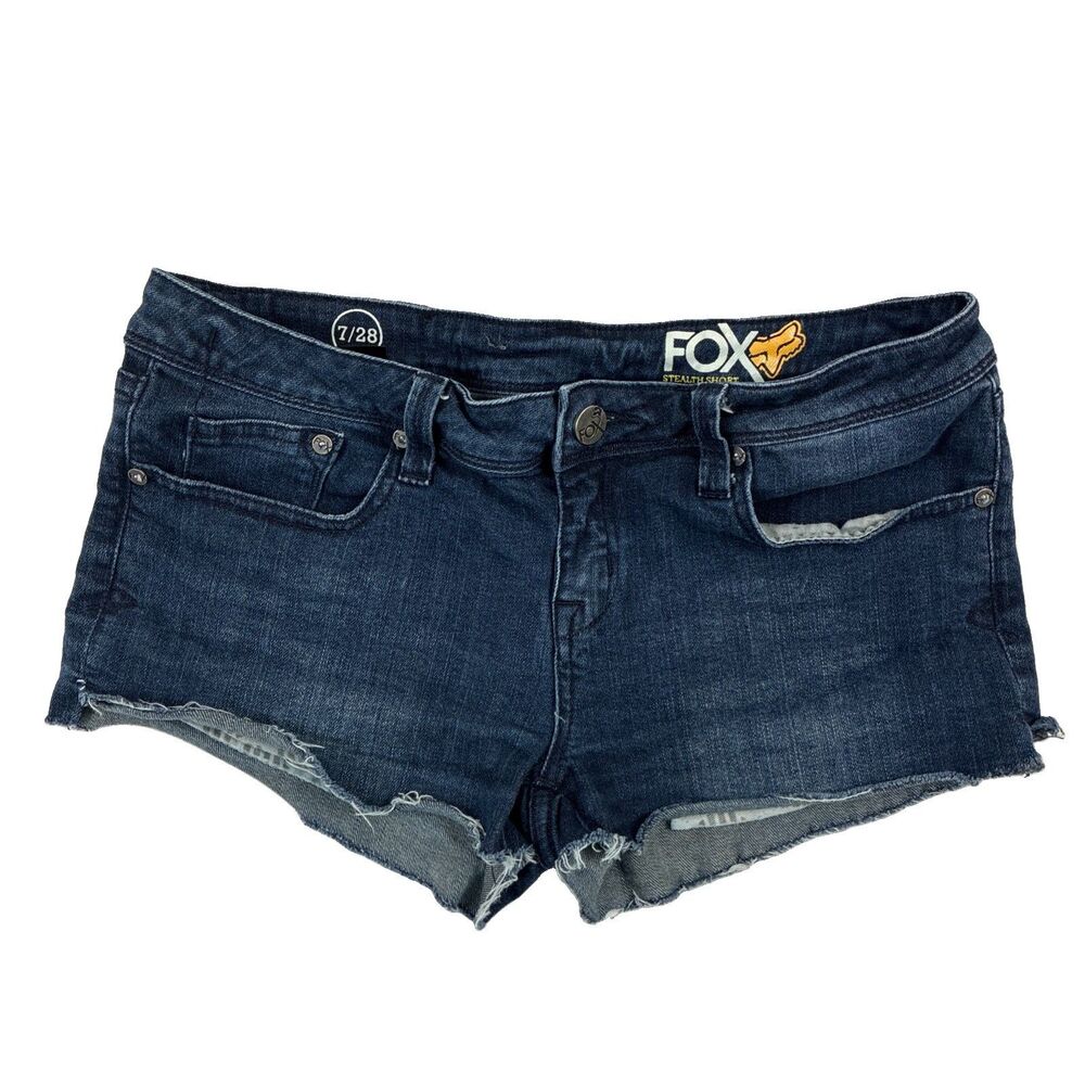 Fox Racing Cut Off Stretch Denim Stealth Short Shorts Women's Size 28 (7/28)